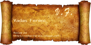 Vadas Ferenc névjegykártya
